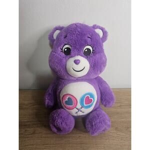 Care Bears Share Bear 2021 Lollipops 14” Plush Just Play Purple Bear Stuffed Toy